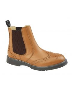 Grafters Leather Brogue Gusset Dealer Boots
